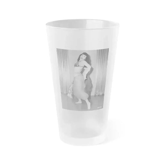 Bettie Page #921 (Vintage Female Icon) Frosted Pint Glass 16oz 16oz Frosted - Go Mug Yourself