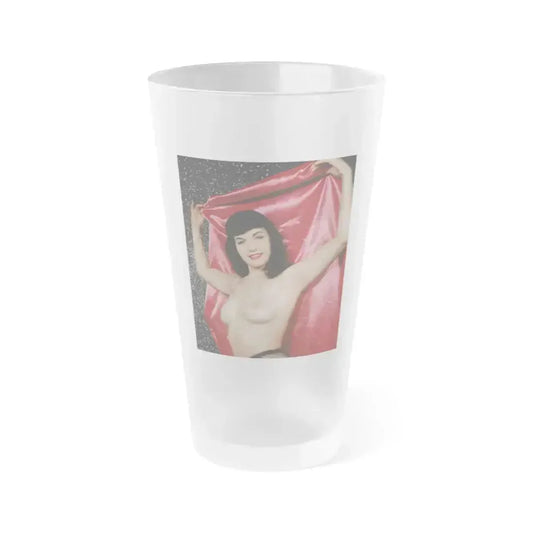 Bettie Page #93 (Vintage Female Icon) Frosted Pint Glass 16oz 16oz Frosted - Go Mug Yourself