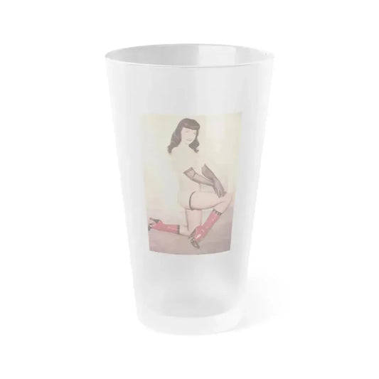 Bettie Page #987 (Vintage Female Icon) Frosted Pint Glass 16oz 16oz Frosted - Go Mug Yourself
