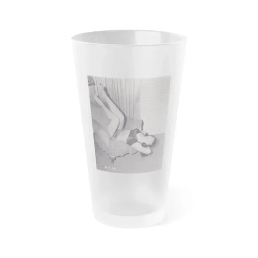 Bettie Page #988 (Vintage Female Icon) Frosted Pint Glass 16oz 16oz Frosted - Go Mug Yourself