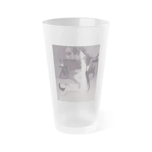 Bettie Page #990 (Vintage Female Icon) Frosted Pint Glass 16oz 16oz Frosted - Go Mug Yourself