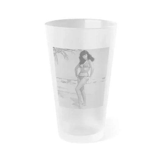Bettie Page #998 (Vintage Female Icon) Frosted Pint Glass 16oz 16oz Frosted - Go Mug Yourself