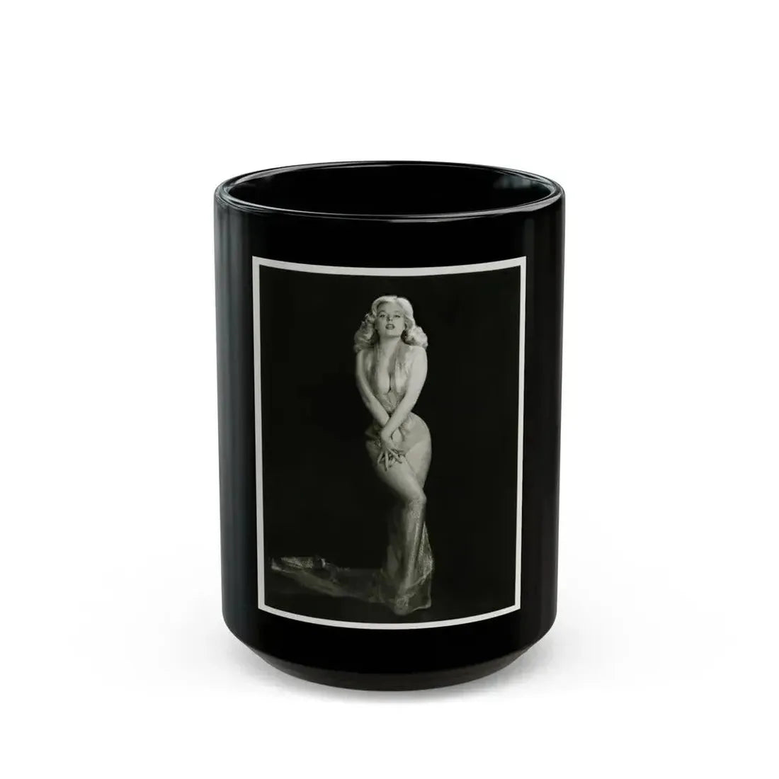 Betty Brosmer #05 (Vintage Female Icon) Black Coffee Mug 15oz - Go Mug Yourself