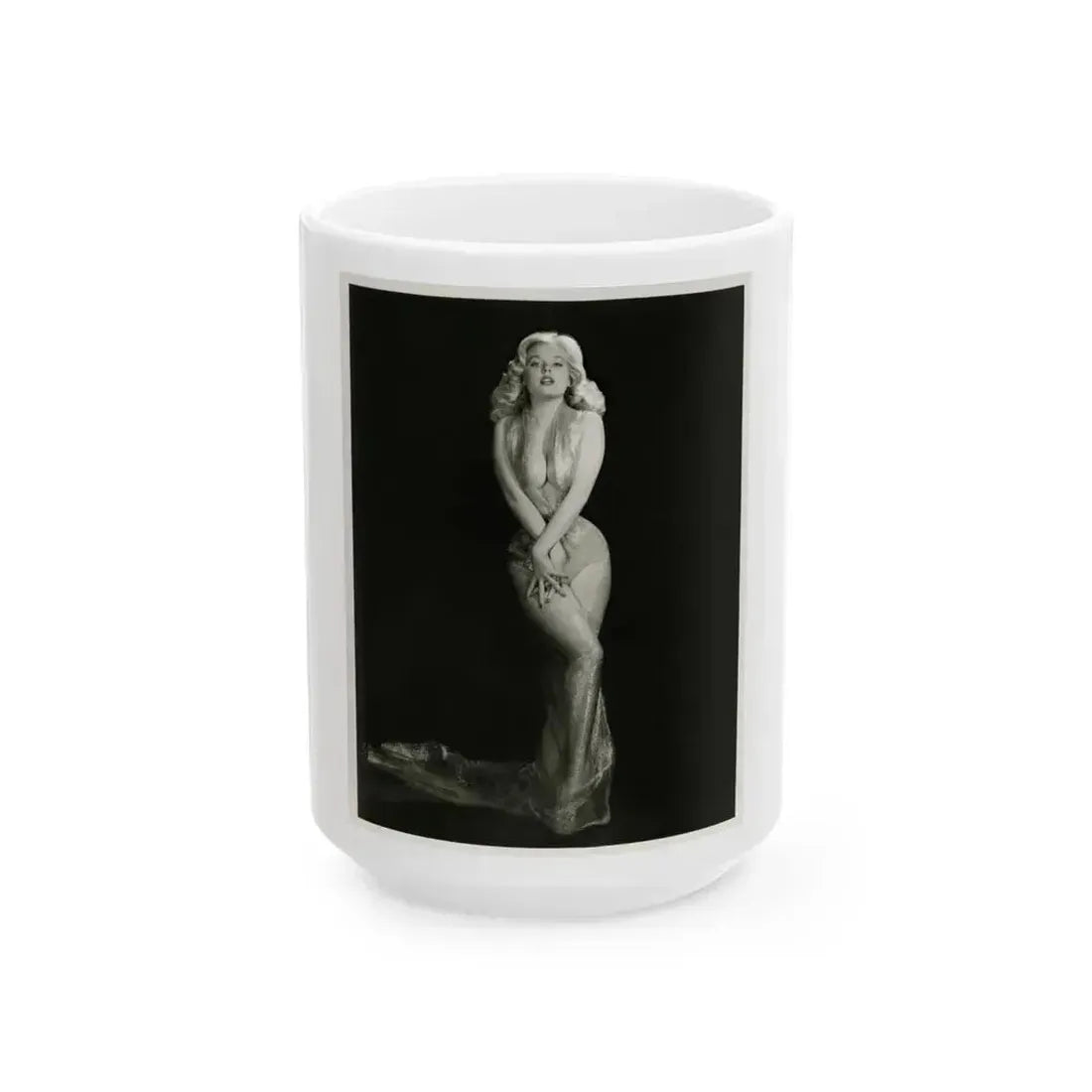 Betty Brosmer #05 (Vintage Female Icon) White Coffee Mug 15oz - Go Mug Yourself