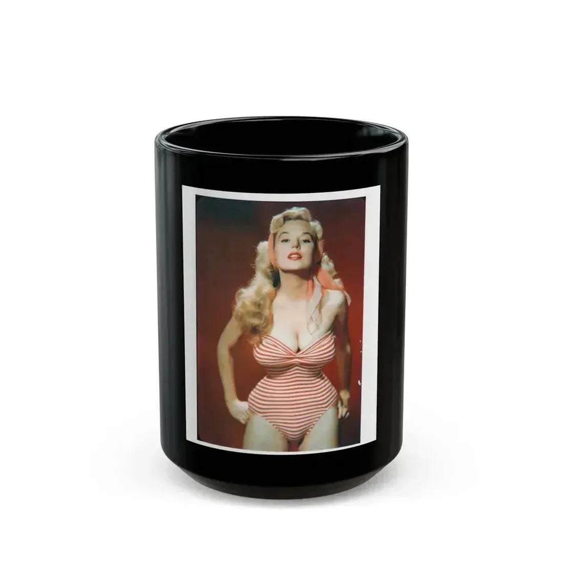 Betty Brosmer #103 (Vintage Female Icon) Black Coffee Mug 15oz - Go Mug Yourself