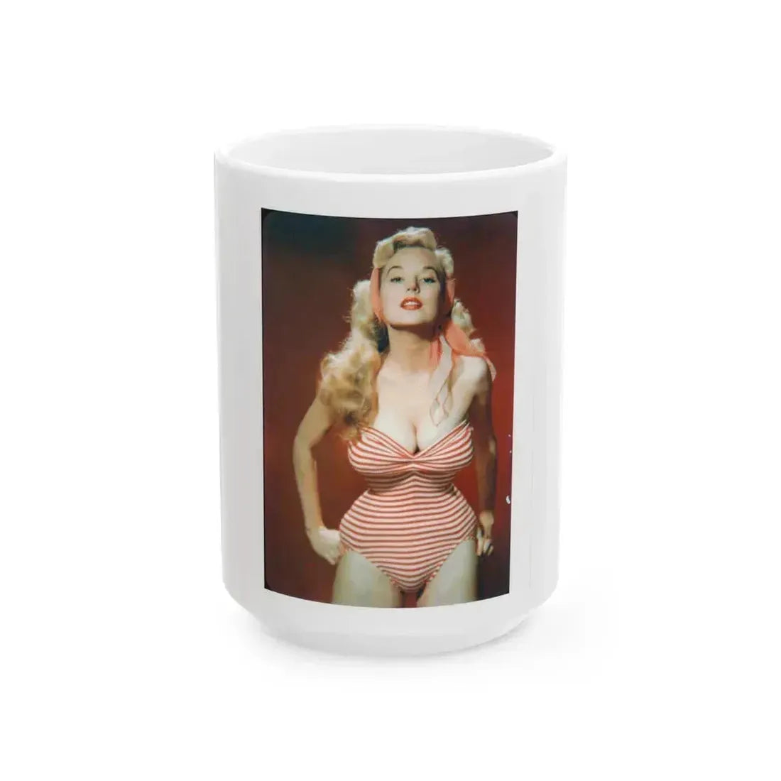 Betty Brosmer #103 (Vintage Female Icon) White Coffee Mug 15oz - Go Mug Yourself