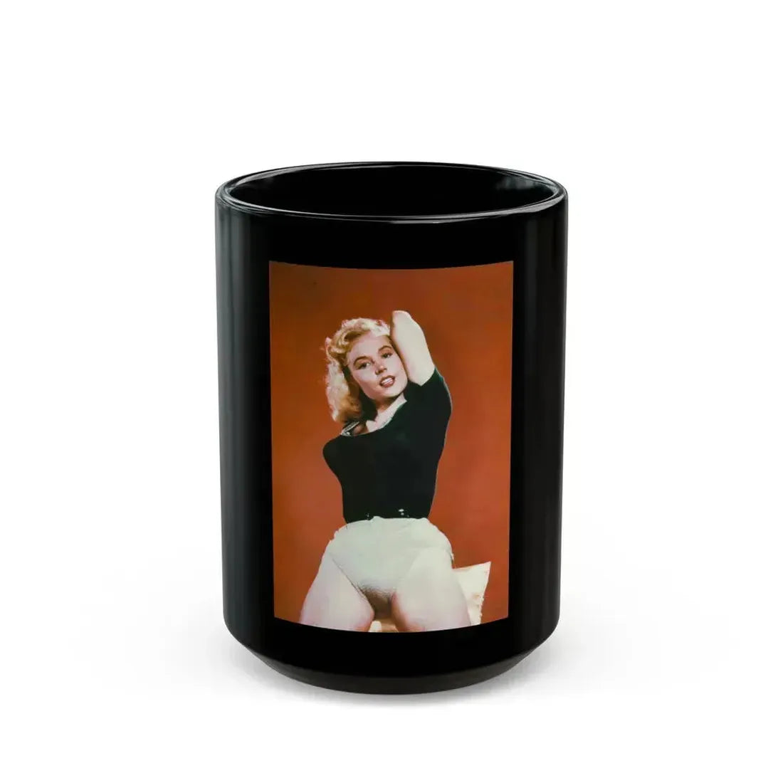 Betty Brosmer #107 (Vintage Female Icon) Black Coffee Mug 15oz - Go Mug Yourself