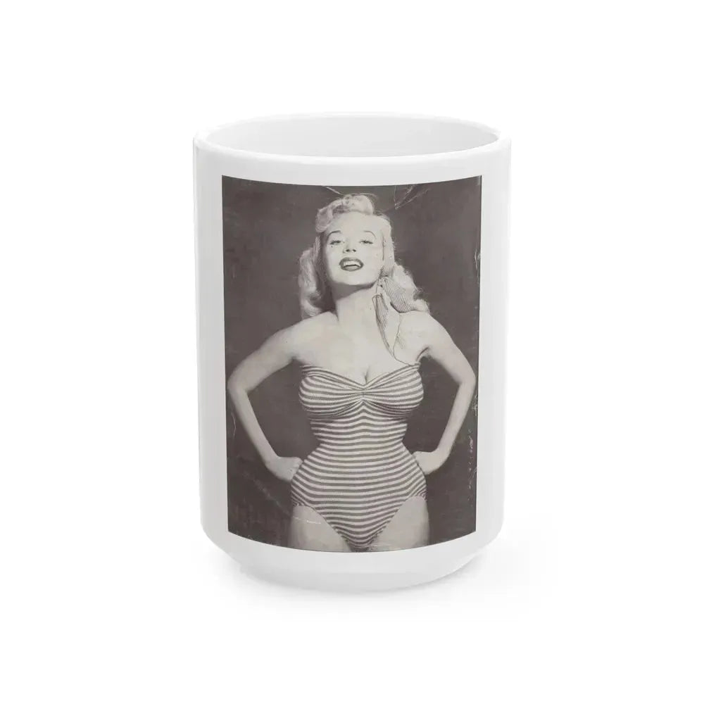 Betty Brosmer #140 (Vintage Female Icon) White Coffee Mug 15oz - Go Mug Yourself