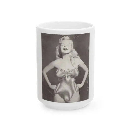 Betty Brosmer #140 (Vintage Female Icon) White Coffee Mug 15oz - Go Mug Yourself