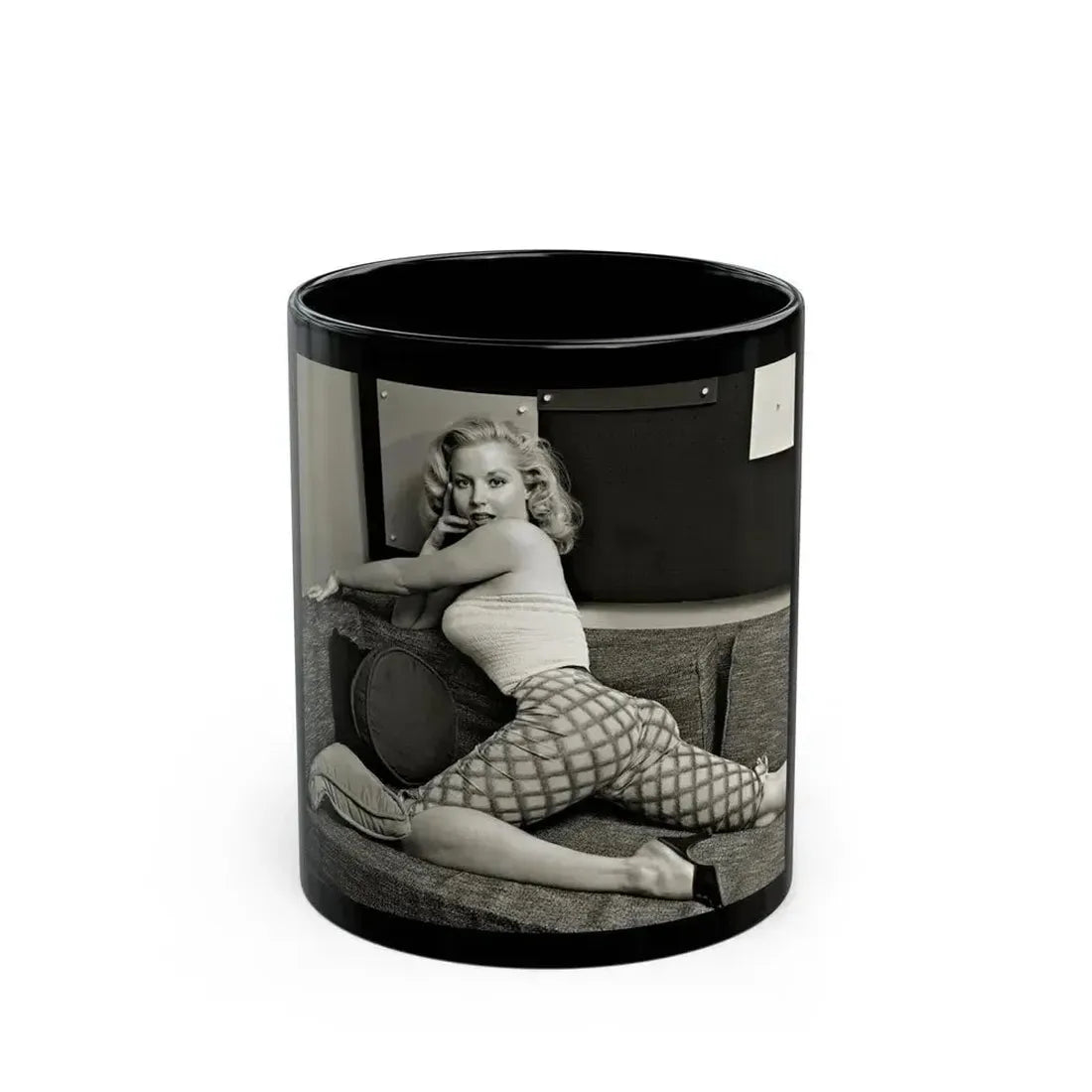 Betty Brosmer #145 (Vintage Female Icon) Black Coffee Mug 11oz - Go Mug Yourself