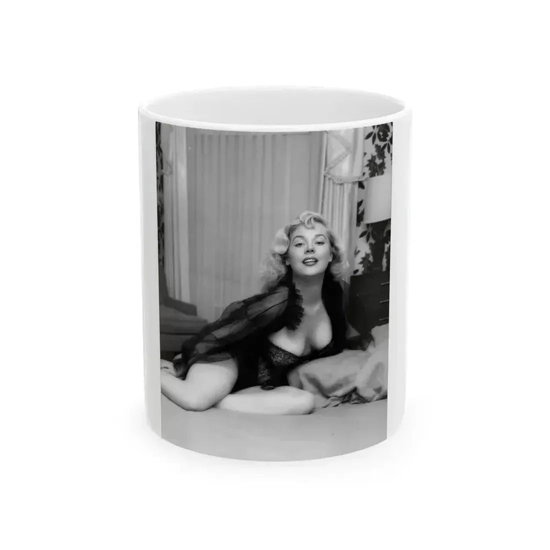 Betty Brosmer #161 (Vintage Female Icon) White Coffee Mug 11oz - Go Mug Yourself