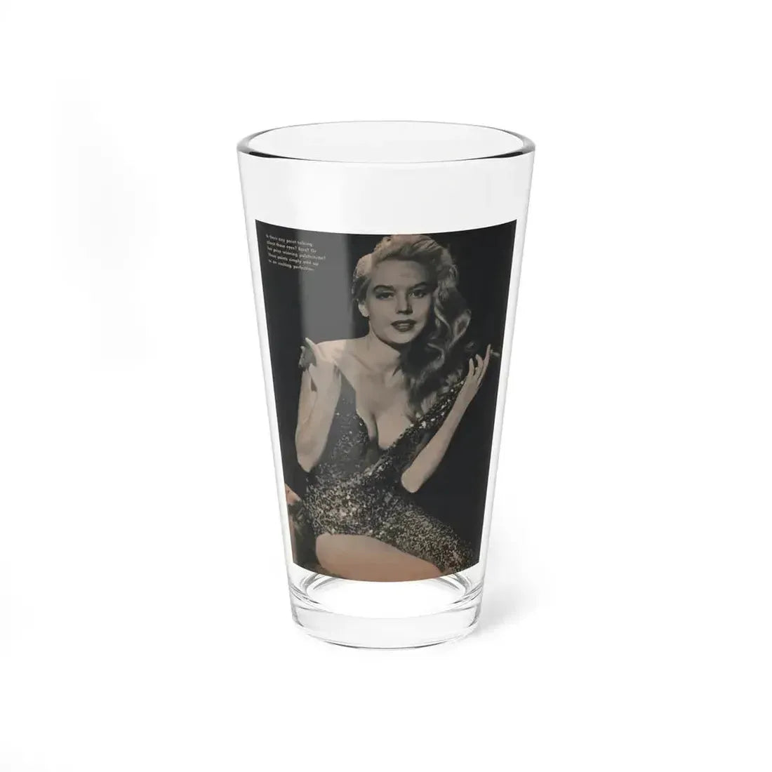 Betty Brosmer #167 - Gala Mag. Jan. '53 - 1 B&W Photos & Caption (Vintage Female Icon) Pint Glass 16oz 16oz - Go Mug Yourself