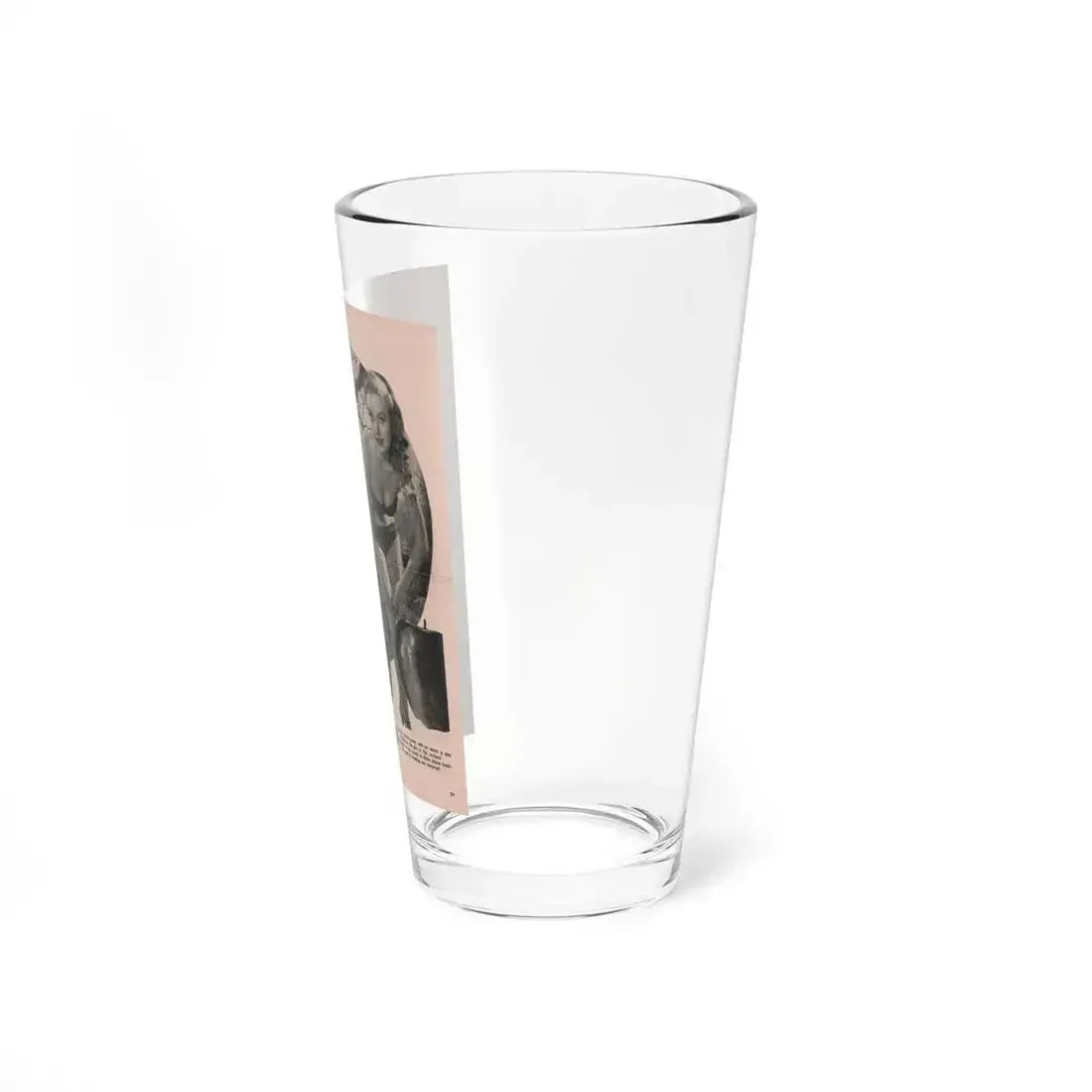 Betty Brosmer #168 - Pin Up Gallery Flyer with, 1 B&W Photo not a Mag. (Vintage Female Icon) Pint Glass 16oz - Go Mug Yourself