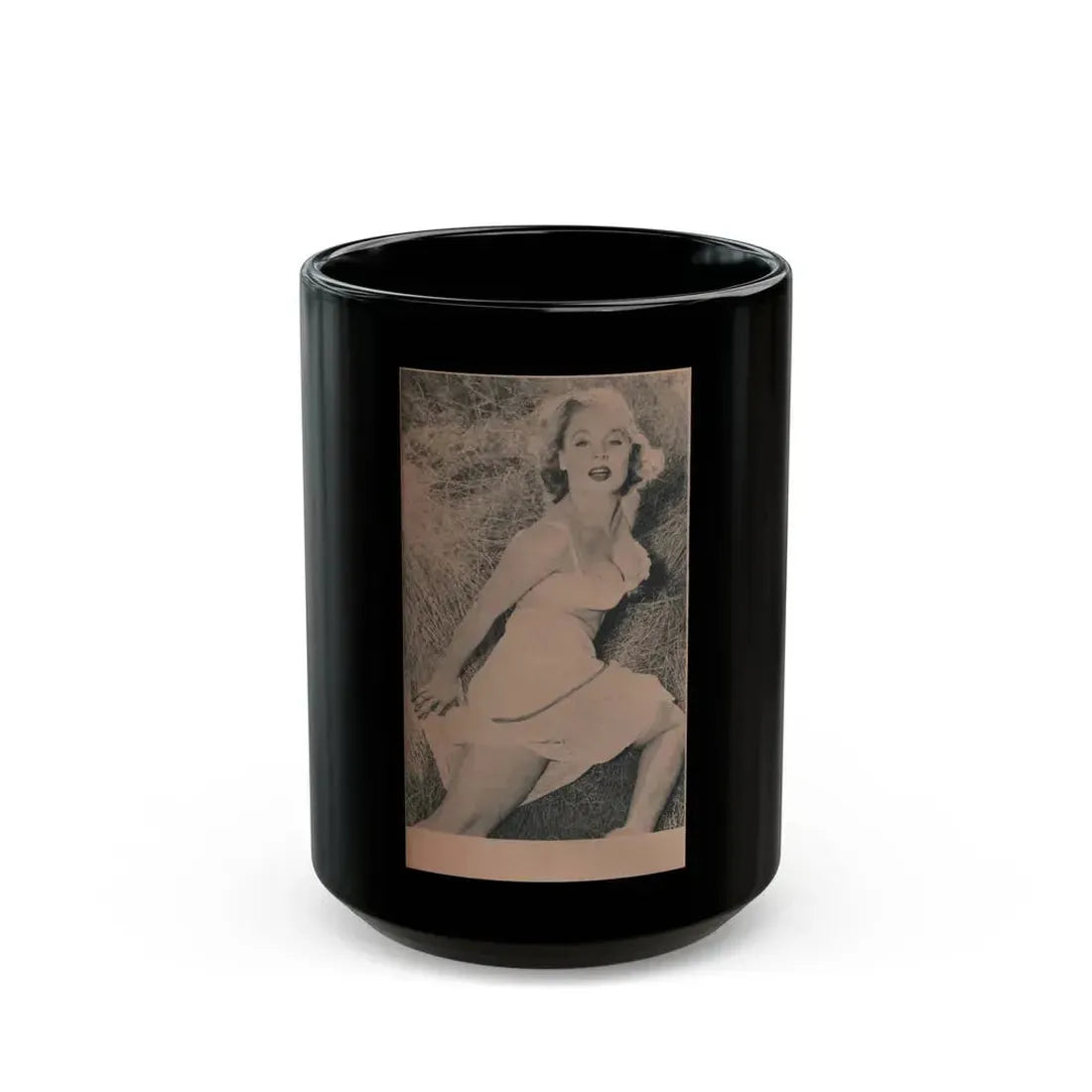 Betty Brosmer #169 - Ace Mag. Dec. '58 - 1 B&W Photo (Vintage Female Icon) Black Coffee Mug 15oz - Go Mug Yourself
