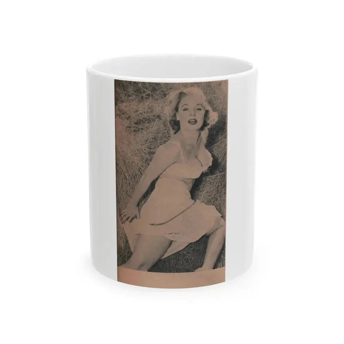 Betty Brosmer #169 - Ace Mag. Dec. '58 - 1 B&W Photo (Vintage Female Icon) White Coffee Mug 11oz - Go Mug Yourself