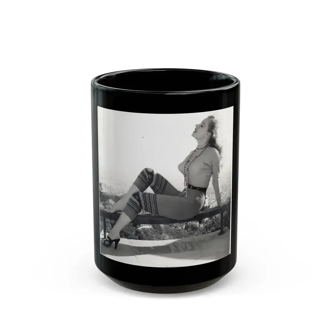 Betty Brosmer #173 (Vintage Female Icon) Black Coffee Mug 15oz - Go Mug Yourself