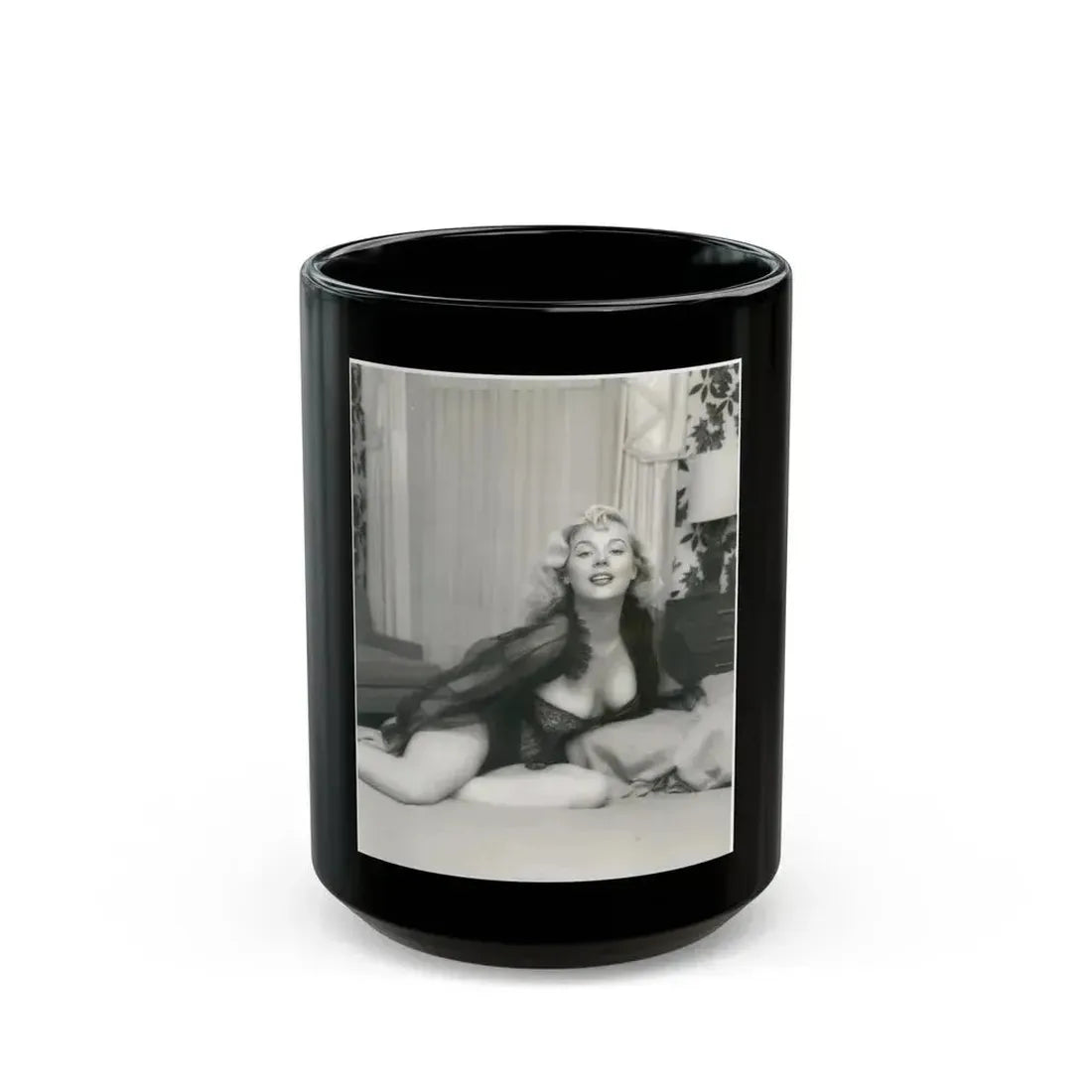Betty Brosmer #174 (Vintage Female Icon) Black Coffee Mug 15oz - Go Mug Yourself