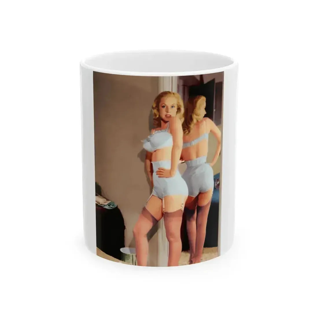 Betty Brosmer #182 (Vintage Female Icon) White Coffee Mug 11oz - Go Mug Yourself