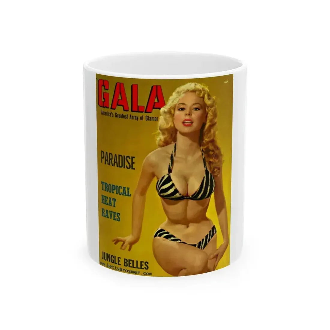 Betty Brosmer #199 - Mag. Cover (Vintage Female Icon) White Coffee Mug 11oz - Go Mug Yourself