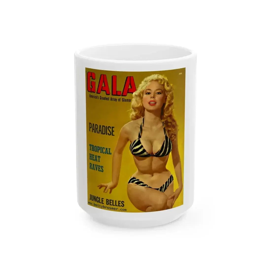 Betty Brosmer #199 - Mag. Cover (Vintage Female Icon) White Coffee Mug 15oz - Go Mug Yourself