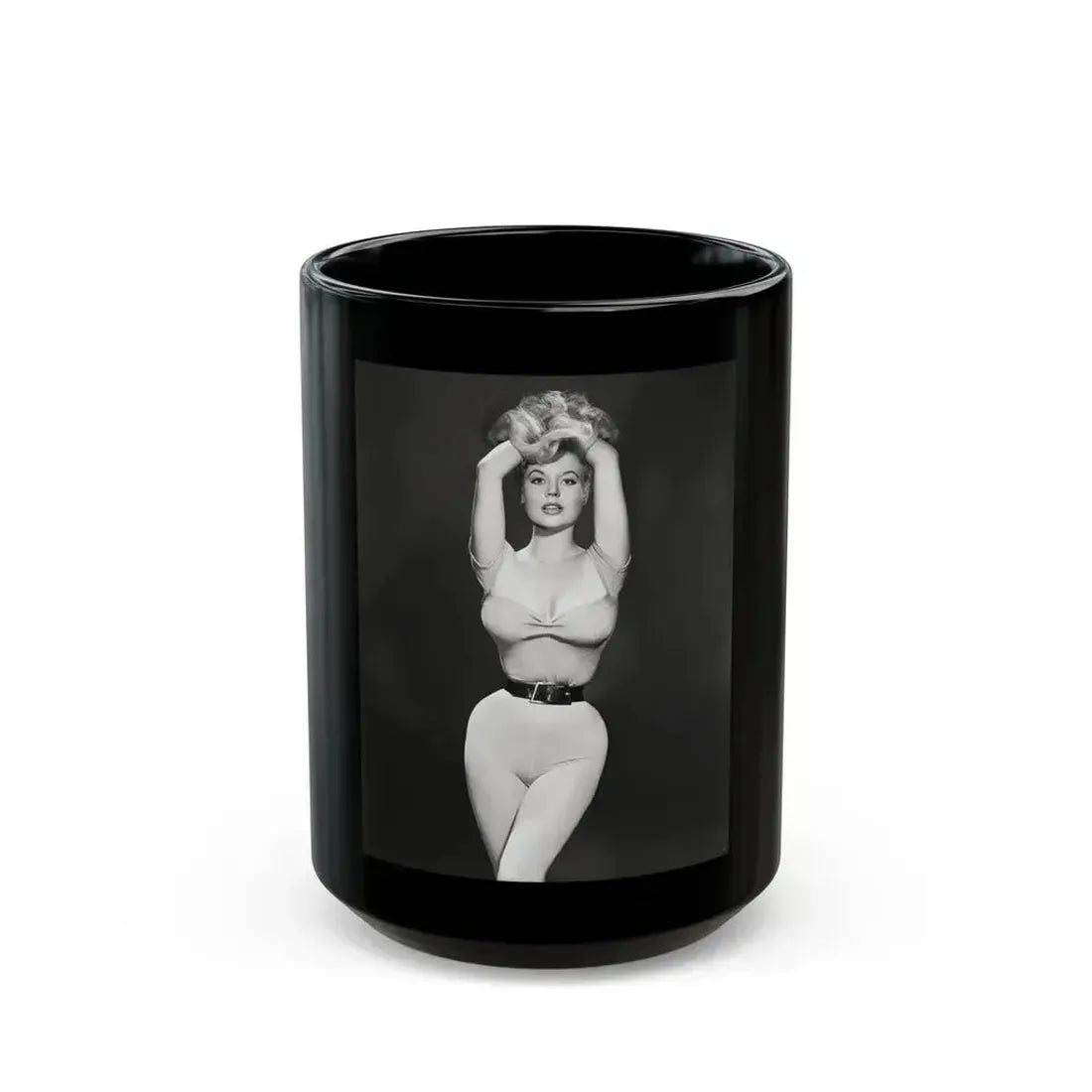 Betty Brosmer #210 (Vintage Female Icon) Black Coffee Mug 15oz - Go Mug Yourself