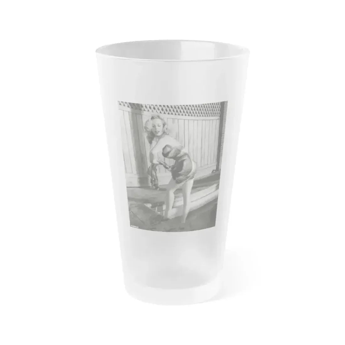 Betty Brosmer #219 (Vintage Female Icon) Frosted Pint Glass 16oz 16oz Frosted - Go Mug Yourself