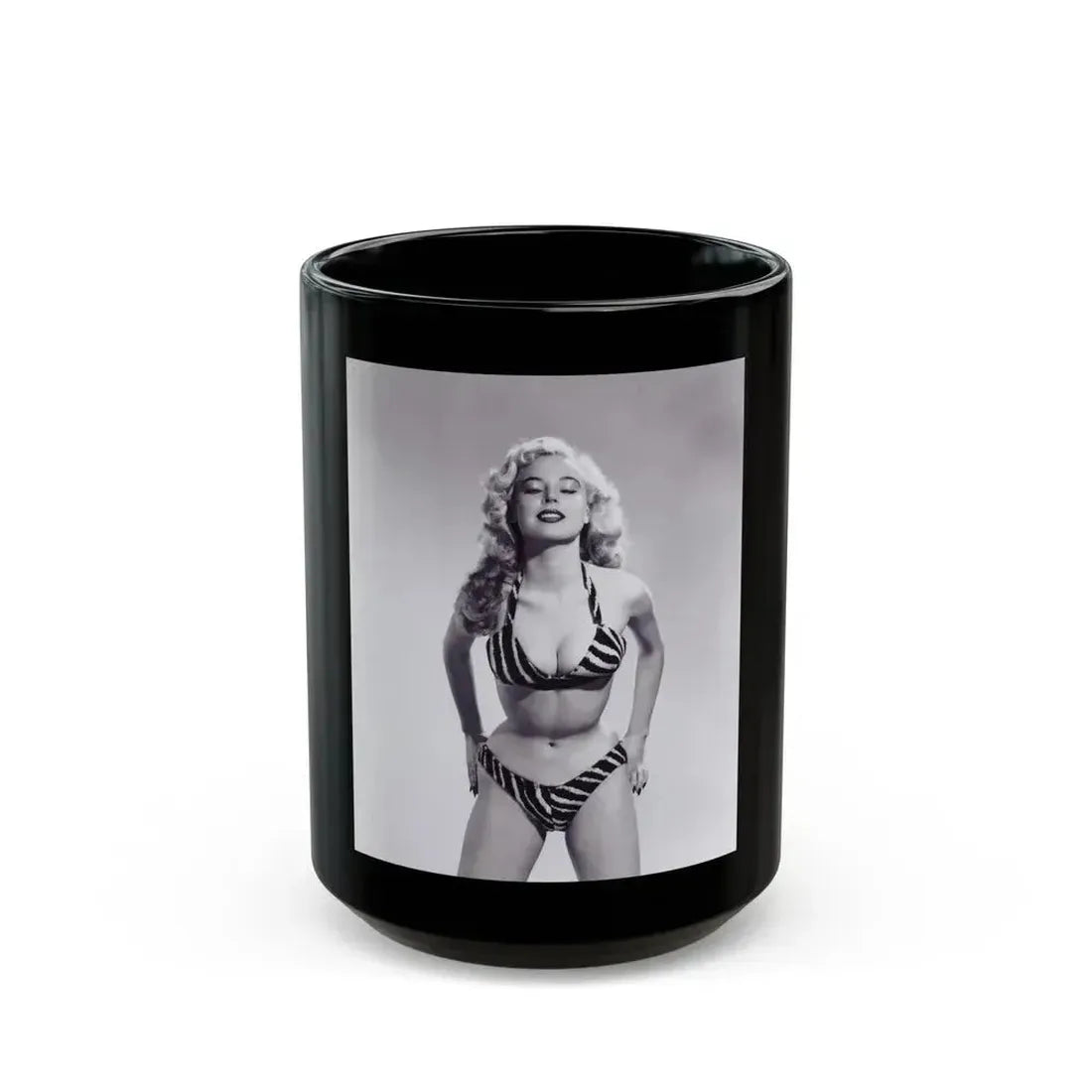 Betty Brosmer #22 (Vintage Female Icon) Black Coffee Mug 15oz - Go Mug Yourself