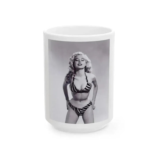 Betty Brosmer #22 (Vintage Female Icon) White Coffee Mug 15oz - Go Mug Yourself