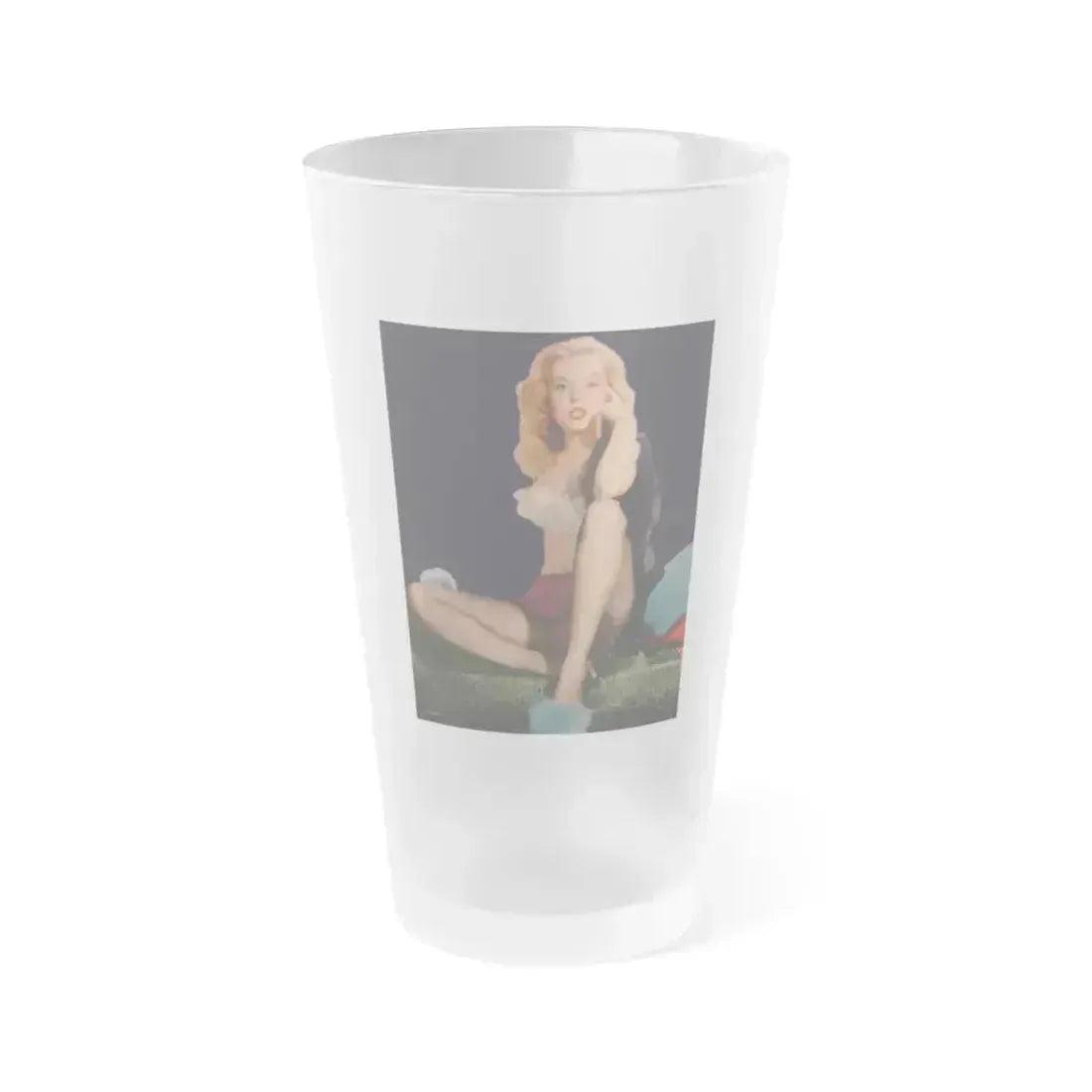 Betty Brosmer #221 (Vintage Female Icon) Frosted Pint Glass 16oz 16oz Frosted - Go Mug Yourself