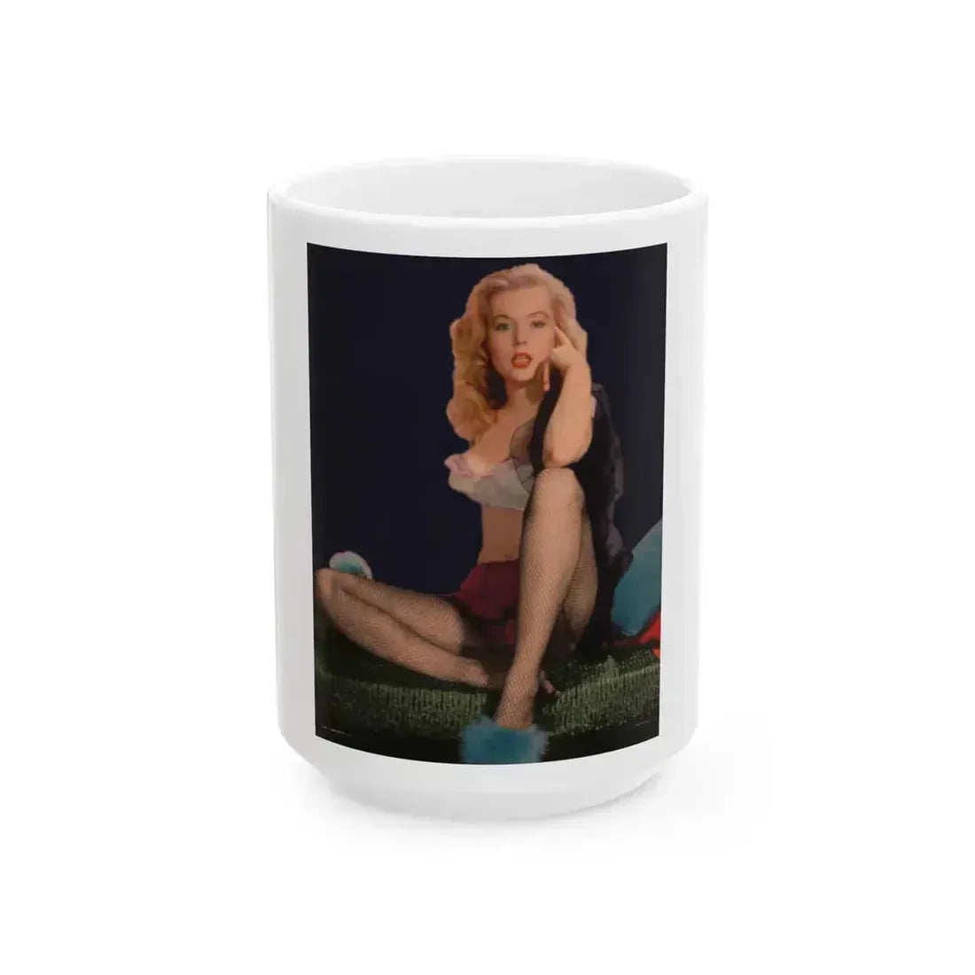 Betty Brosmer #221 (Vintage Female Icon) White Coffee Mug 15oz - Go Mug Yourself