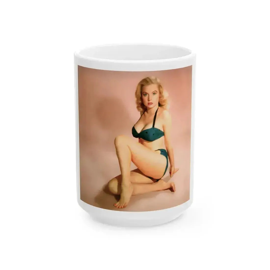 Betty Brosmer #224 (Vintage Female Icon) White Coffee Mug 15oz - Go Mug Yourself