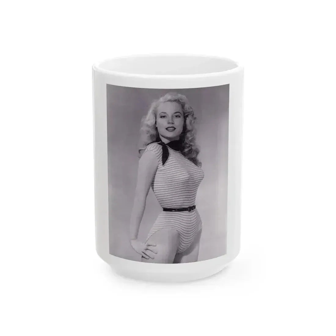 Betty Brosmer #233 (Vintage Female Icon) White Coffee Mug 15oz - Go Mug Yourself