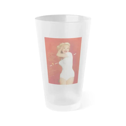 Betty Brosmer #234 - 1 Page Full Color Pin-Up from Jem Mag. May '57 (Vintage Female Icon) Frosted Pint Glass 16oz 16oz Frosted - Go Mug Yourself