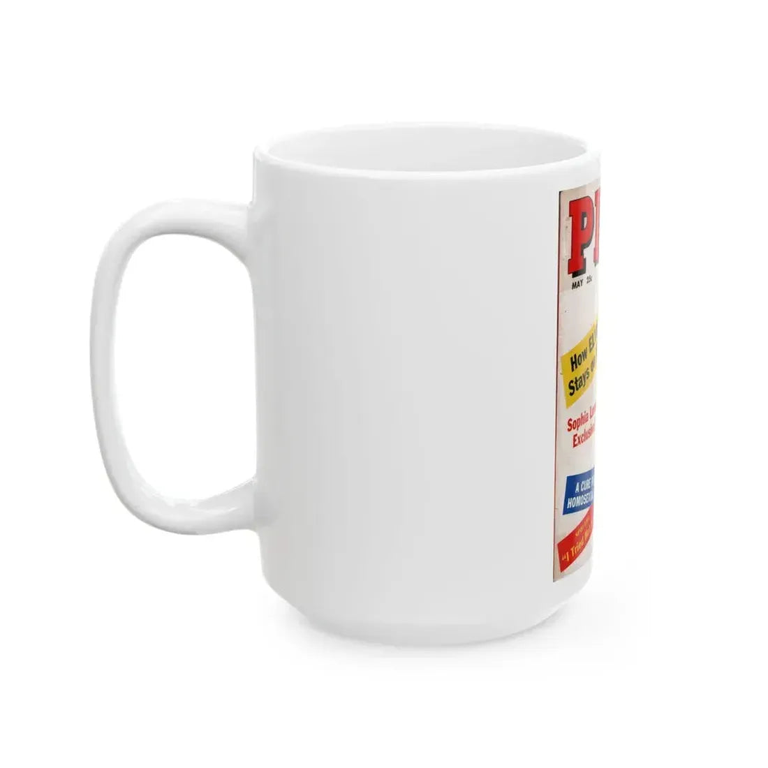 Betty Brosmer #235 - Betty on Cover of PIC Digest Mag. May '57 (Vintage Female Icon) White Coffee Mug - Go Mug Yourself