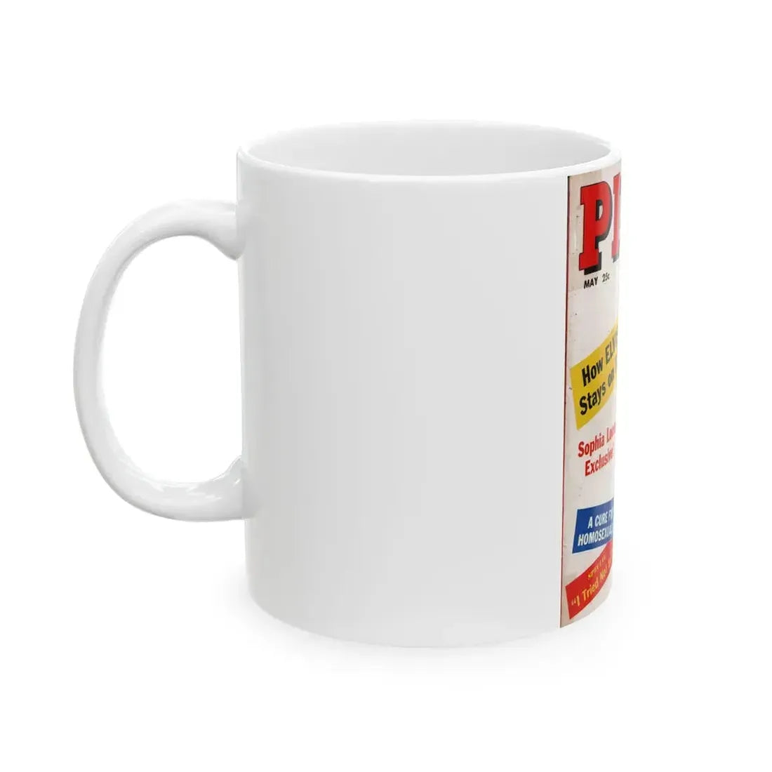 Betty Brosmer #235 - Betty on Cover of PIC Digest Mag. May '57 (Vintage Female Icon) White Coffee Mug - Go Mug Yourself