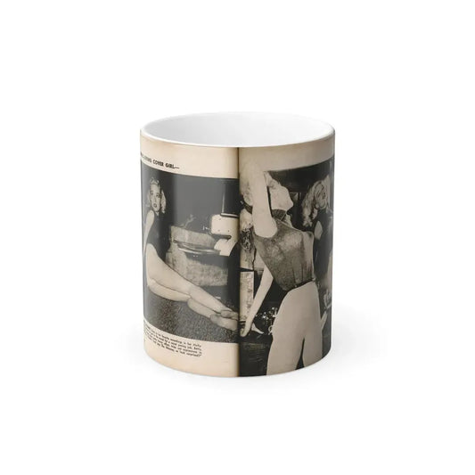 Betty Brosmer #237 - 2 Pages, 2 B&W Photos & Caption from PIC Digest Mag. May '57 (Vintage Female Icon) Color Changing Mug 11oz 11oz - Go Mug Yourself