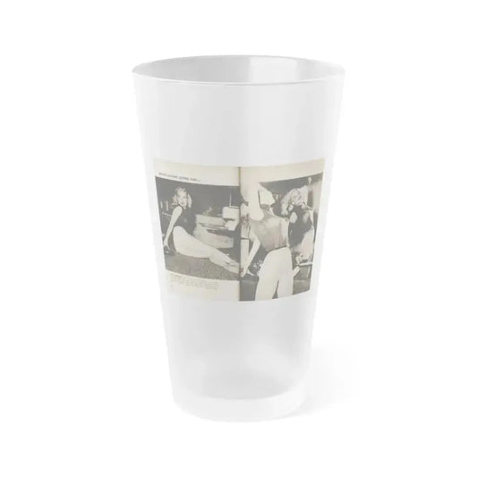 Betty Brosmer #237 - 2 Pages, 2 B&W Photos & Caption from PIC Digest Mag. May '57 (Vintage Female Icon) Frosted Pint Glass 16oz 16oz Frosted - Go Mug Yourself