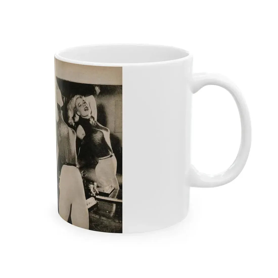 Betty Brosmer #237 - 2 Pages, 2 B&W Photos & Caption from PIC Digest Mag. May '57 (Vintage Female Icon) White Coffee Mug - Go Mug Yourself