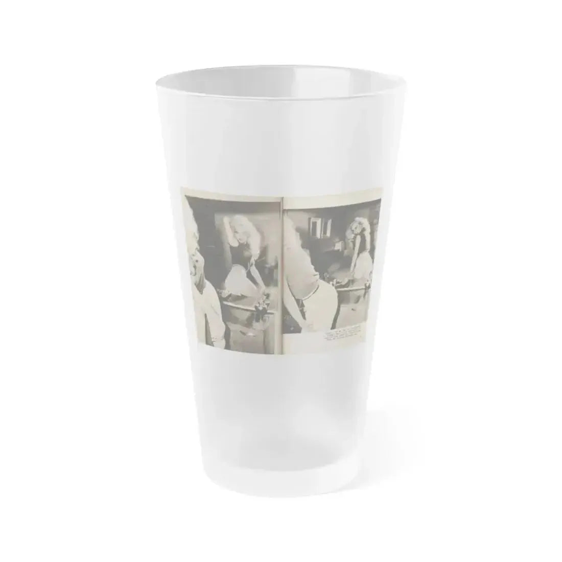 Betty Brosmer #238 - 2 Pages & 2 B&W Photos & Caption from PIC Digest Mag. May '57 (Vintage Female Icon) Frosted Pint Glass 16oz 16oz Frosted - Go Mug Yourself