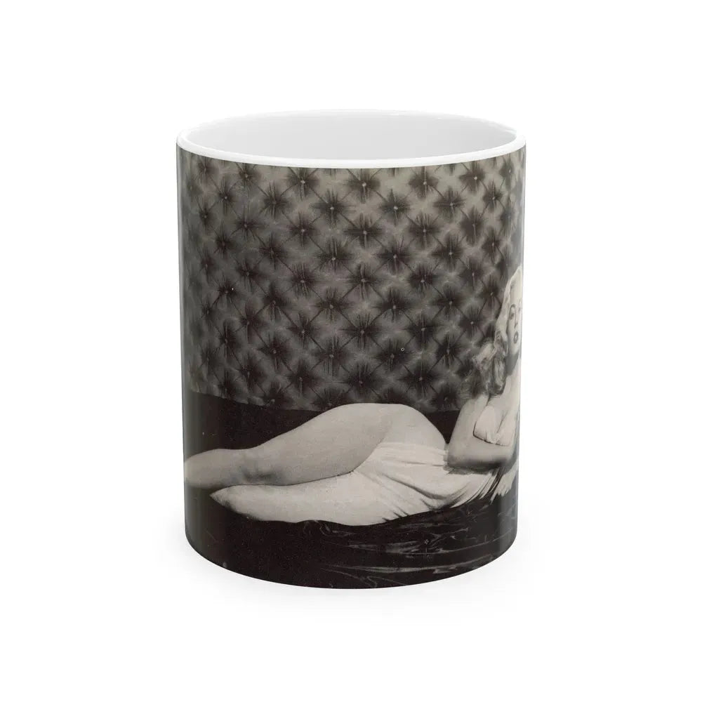 Betty Brosmer #239 - Index has 1 B&W Photo of Betty from Jem Mag. Vol. 1 #01 Nov. '56 (Vintage Female Icon) White Coffee Mug 11oz - Go Mug Yourself