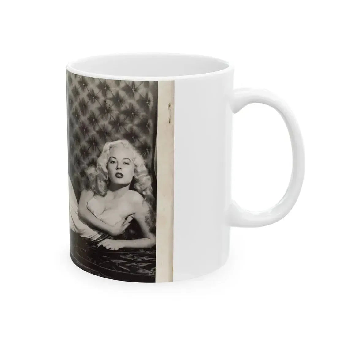 Betty Brosmer #239 - Index has 1 B&W Photo of Betty from Jem Mag. Vol. 1 #01 Nov. '56 (Vintage Female Icon) White Coffee Mug - Go Mug Yourself