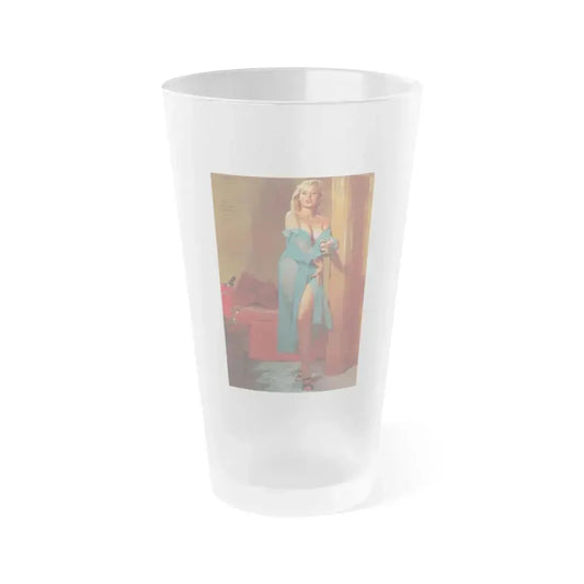 Betty Brosmer #240 - Color Full Body Centerfold Photo of Betty from Jem Mag. Vol. 1 #01 Nov. '56 (Vintage Female Icon) Frosted Pint Glass 16oz 16oz Frosted - Go Mug Yourself