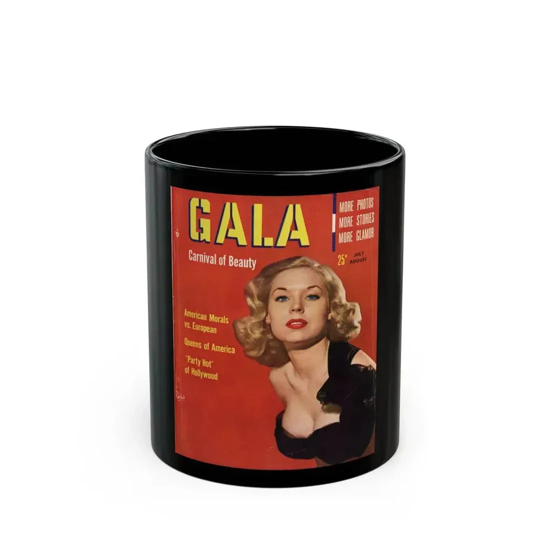 Betty Brosmer #243 - Betty on Cover of GALA Mag. Cover (Vintage Female Icon) Black Coffee Mug 11oz - Go Mug Yourself