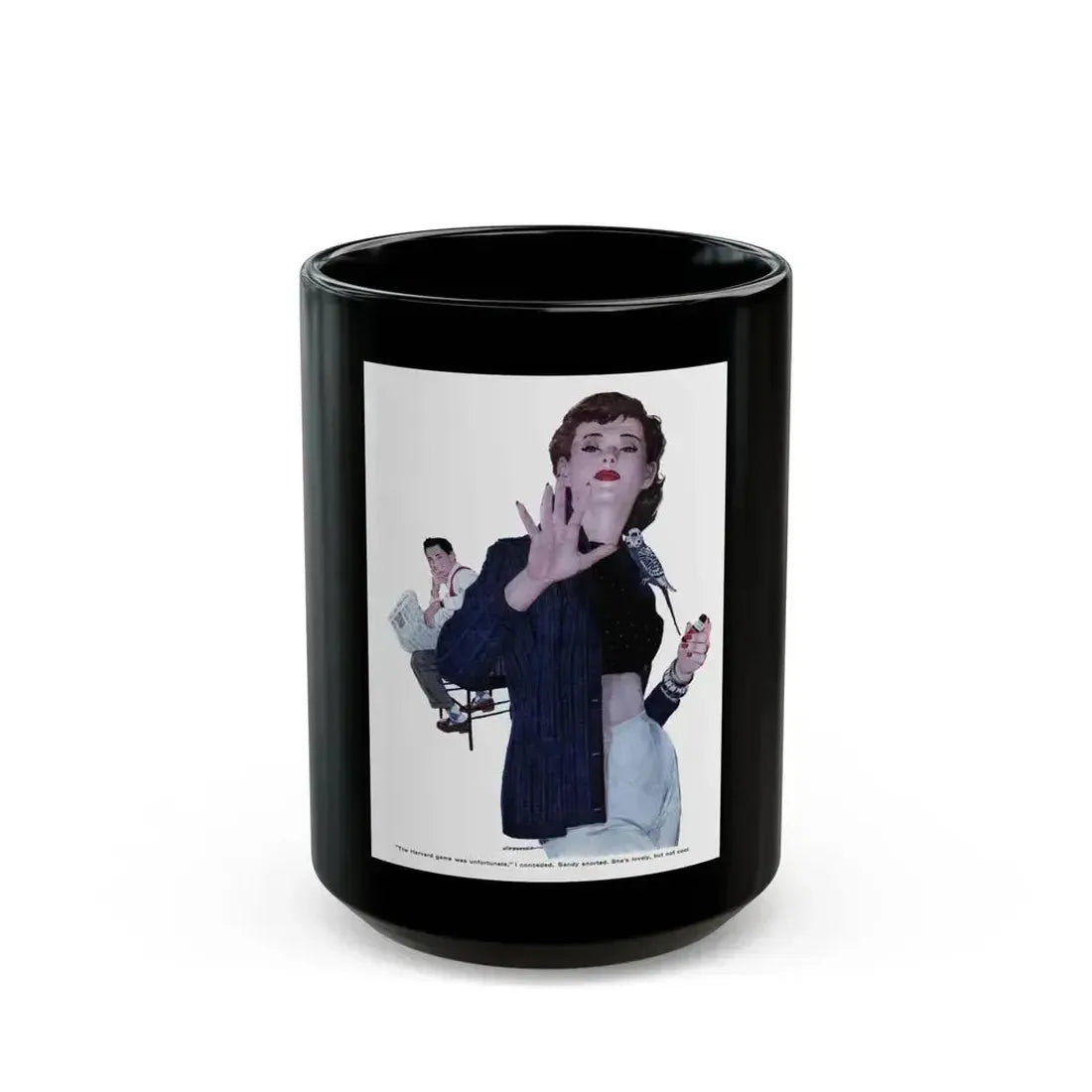 Between The Halves (1), Cosmopolitan, December 1957 - Black Coffee Mug 15oz - Go Mug Yourself