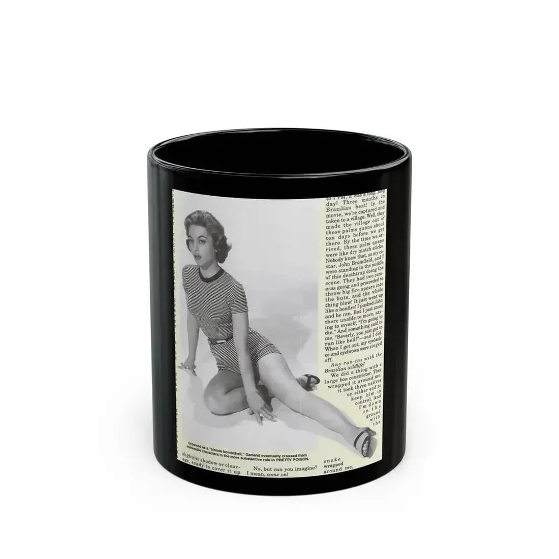 Beverly Garland #01 - 8x10 Vintage B&W Leggy Glamour Promo Photo for ''The Joker Is Wild'' '57 (Vintage Female Icon) Black Coffee Mug 11oz - Go Mug Yourself