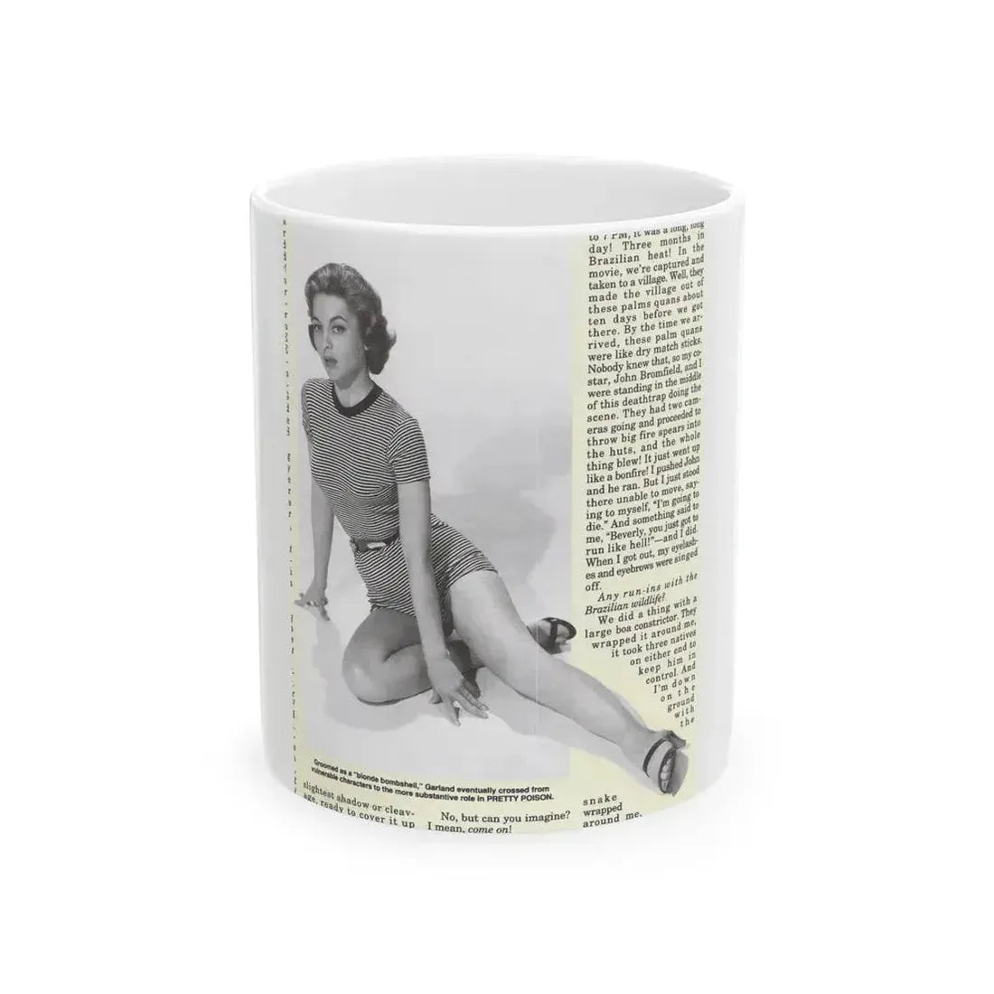 Beverly Garland #01 - 8x10 Vintage B&W Leggy Glamour Promo Photo for ''The Joker Is Wild'' '57 (Vintage Female Icon) White Coffee Mug 11oz - Go Mug Yourself