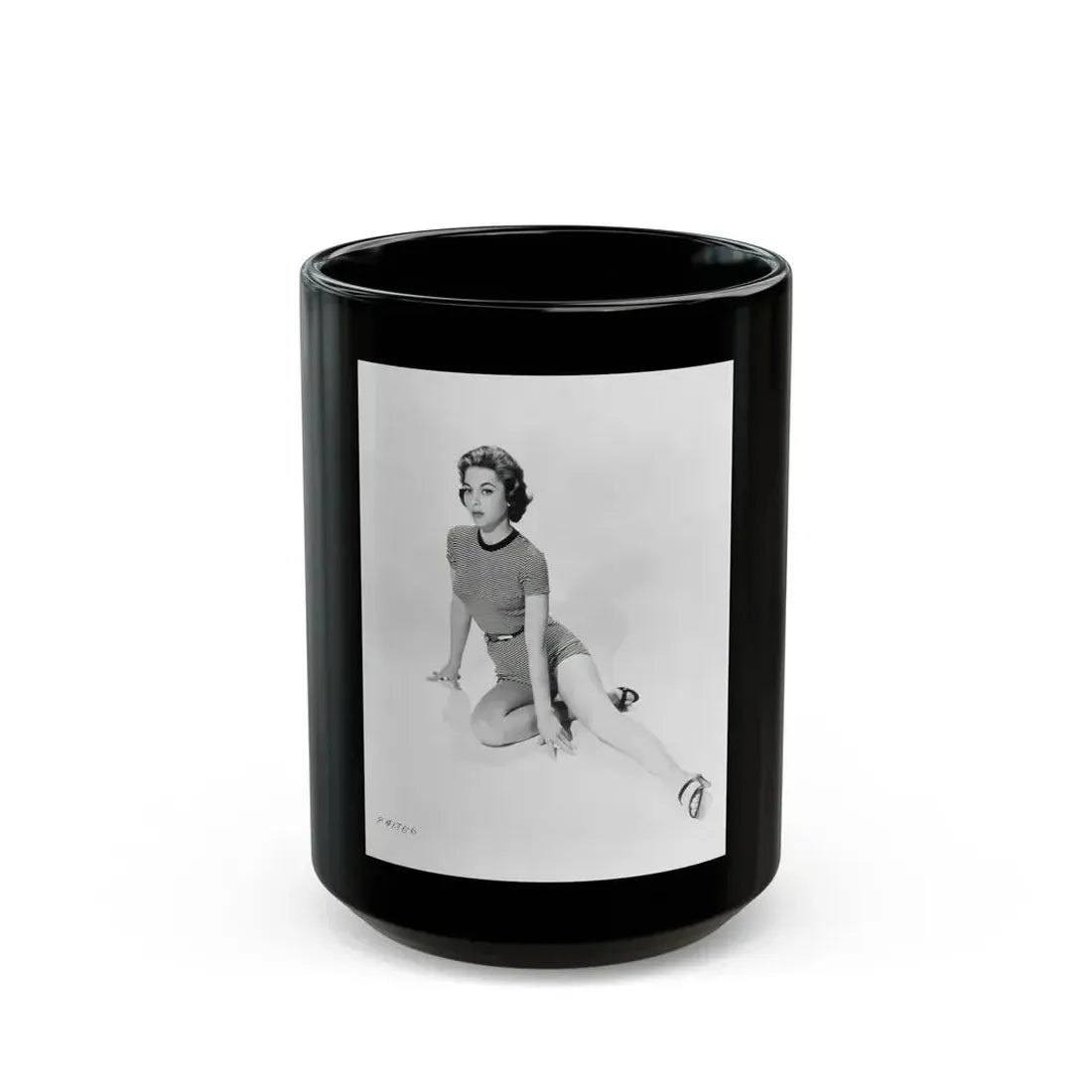 Beverly Garland #01 - 8x10 Vintage B&W Leggy Glamour Promo Photo for ''The Joker Is Wild'' '57_1 (Vintage Female Icon) Black Coffee Mug 15oz - Go Mug Yourself