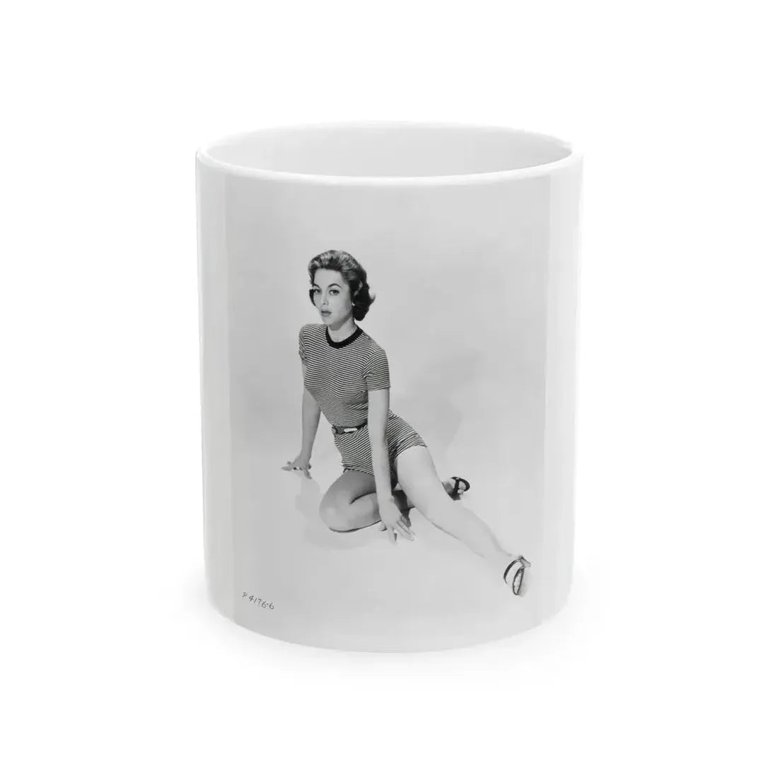 Beverly Garland #01 - 8x10 Vintage B&W Leggy Glamour Promo Photo for ''The Joker Is Wild'' '57_1 (Vintage Female Icon) White Coffee Mug 11oz - Go Mug Yourself
