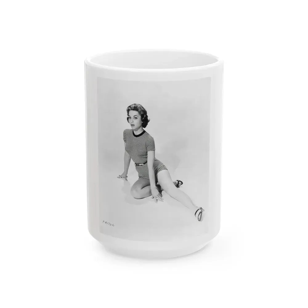 Beverly Garland #01 - 8x10 Vintage B&W Leggy Glamour Promo Photo for ''The Joker Is Wild'' '57_1 (Vintage Female Icon) White Coffee Mug 15oz - Go Mug Yourself