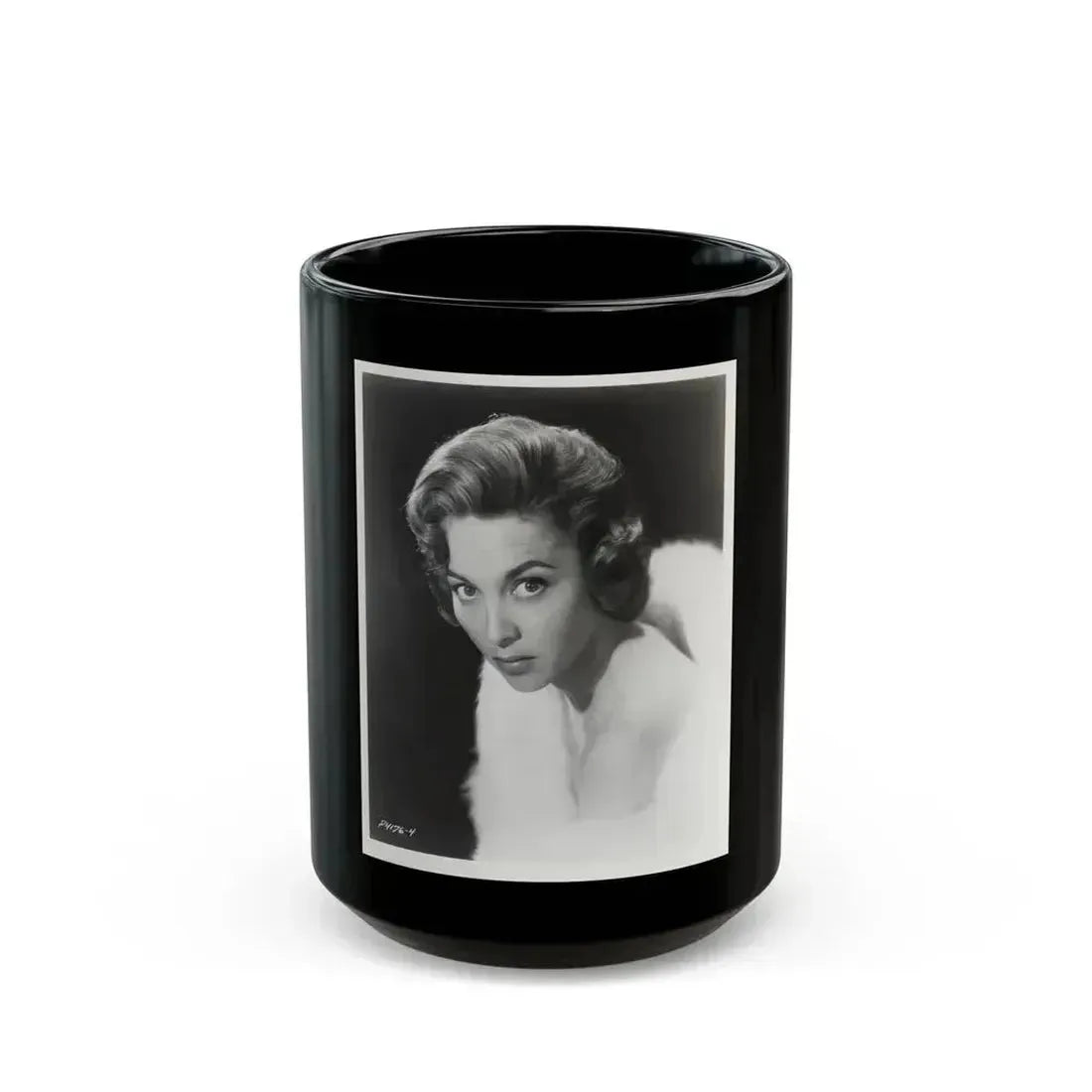 Beverly Garland #03 - 8x10 B&W Glamour Head & Shoulder Photo (Vintage Female Icon) Black Coffee Mug 15oz - Go Mug Yourself